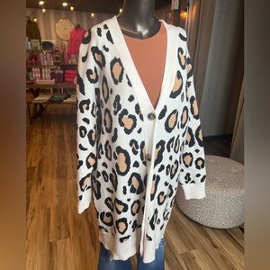 Leopard button up cardigan